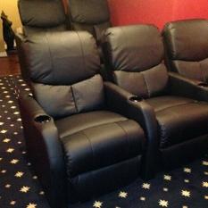 Seatcraft 12006 Spacesaver Black Row of 3 Home Theater Seating
