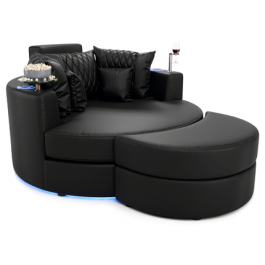 Swivel Cuddle Seat Leather Media Room Furniture