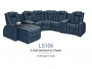 Blue Leather Cadence Sectional
