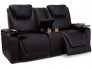 Front view black loveseat