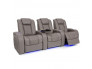 Gray Row of 3 Home Theater Chairs with Power Recline