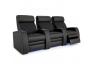 Leather Black Diamond Stitched Home Theater Seating