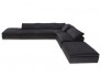 Black Heavenly L-Shaped Sofa with Two Ottomans