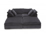 Black Heavenly Loveseat with Ottomans