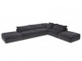 Black Heavenly L-Shaped Modular Sofa with Two Outside Ottomans