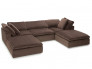 Brown Heavenly Sofa with Two Ottomans