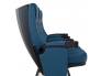 Blue Row of 3 Commercial Movie Chairs with a True Rocker Recliner Backrest