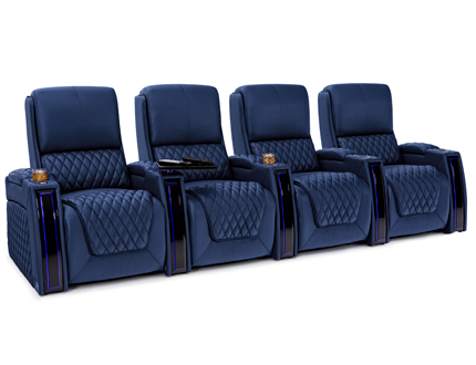 Seatcraft Apex Midnight Blue Row of 4 Home Theater Seating