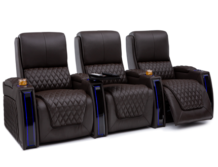 Seatcraft Apex Brown Row of 3 Home Theater Seats