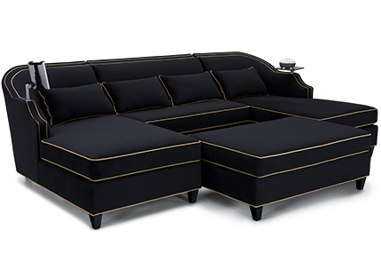 Black Media lounge sofa