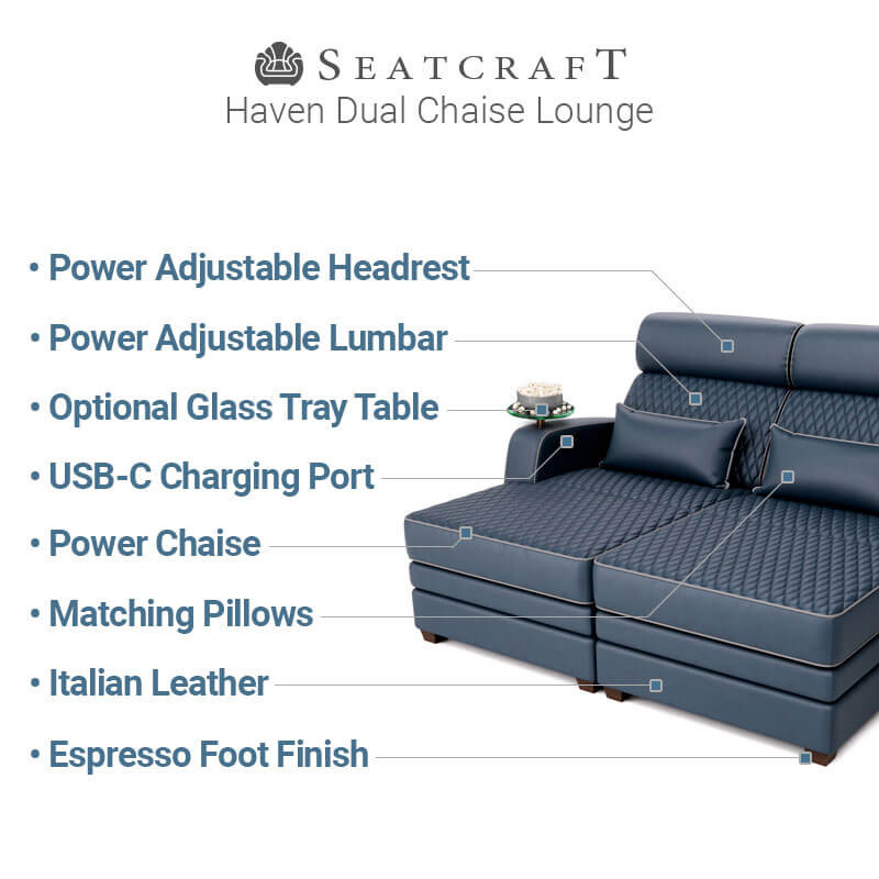 Haven Media Room Chaise Lounge Theater Furniture