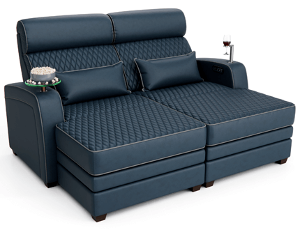 Haven Custom Leather Dual Chaise Lounge