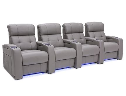 Seatcraft Kodiak Gray Row of 4 Home Theater Seating