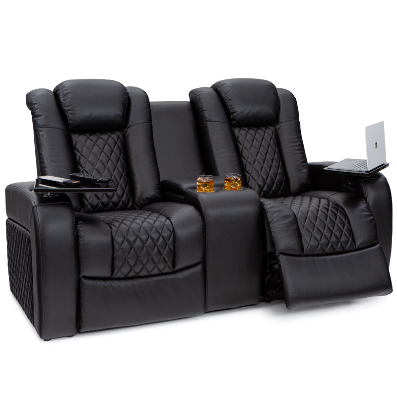 Seatcraft Aeris Sofa & Loveseat Leather Gel, Powered Headrest, Power Recline, Black or Brown