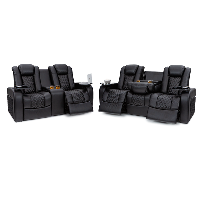 Seatcraft Aeris Sofa & Loveseat Leather Gel, Powered Headrest, Power Recline, Black or Brown