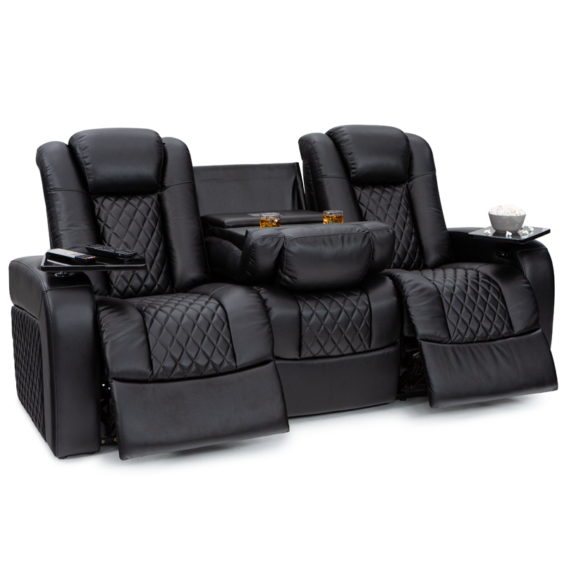 Seatcraft Aeris Sofa & Loveseat Leather Gel, Powered Headrest, Power Recline, Black or Brown