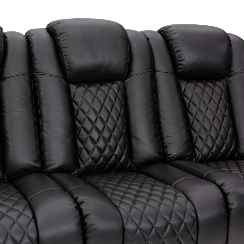 Seatcraft Aeris Sofa & Loveseat Leather Gel, Powered Headrest, Power Recline, Black or Brown