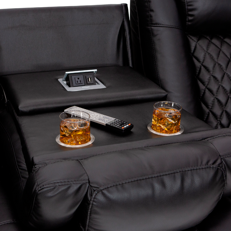 Seatcraft Aeris Sofa & Loveseat Leather Gel, Powered Headrest, Power Recline, Black or Brown