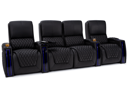 Seatcraft Apex Black Row of 4 Middle Loveseat Home Theater Seating