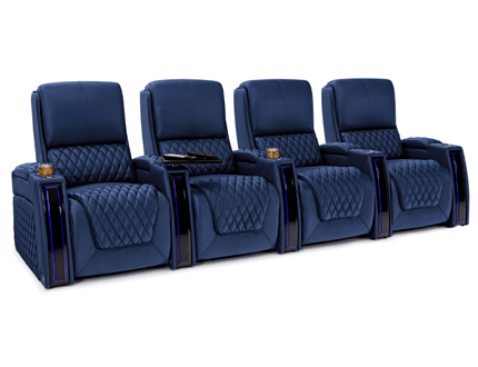 Seatcraft Apex Midnight Blue Row of 4 Home Theater Seating