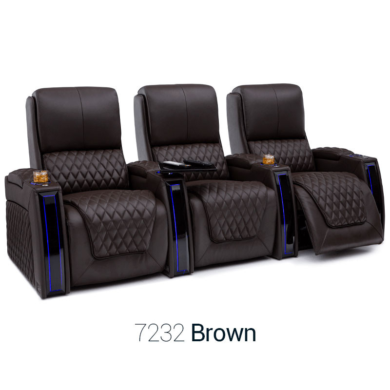 Brown Row of 3 Apex Home Theater Seating