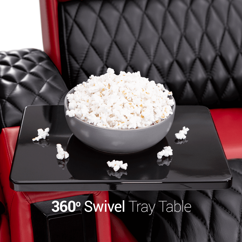 360 Degree Polished Black Swivel Tray Table