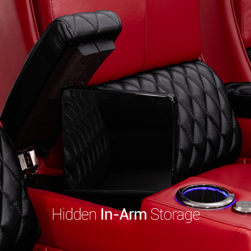 Hidden In-Arm Storage Movie Theater Seat