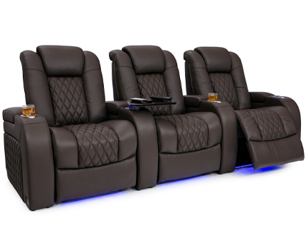 Seatcraft Diamante Brown Row of 3 Home Theater Seating