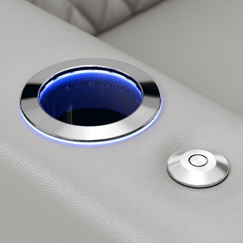 LED Blue Lighted Cupholder