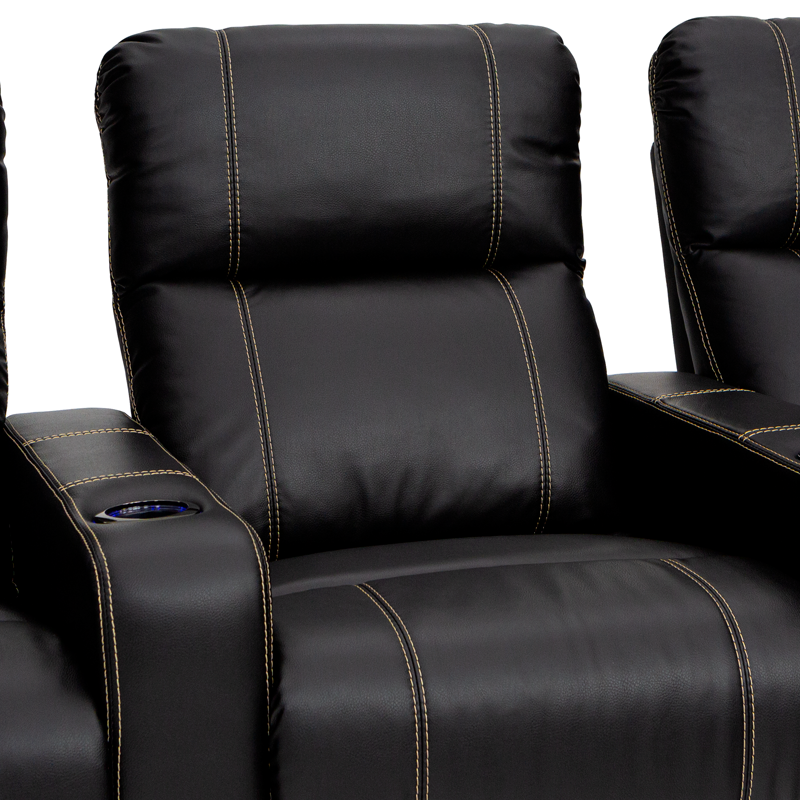 Seatcraft Dynasty Leather Gel, Power Recline Home Theater Seating 4Seating