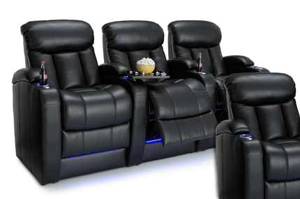 Seatcraft Grenada Black Row of 3 BACKROW Theater Seating®