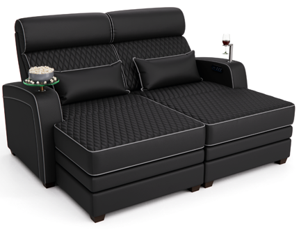Home Theater Room Media Dual Chaise Lounger