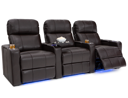 Seatcraft Monterey Brown Row of 3 Home Theater Seating