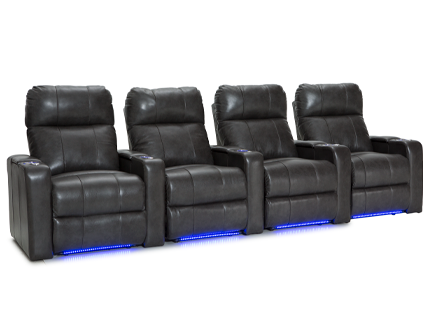 Seatcraft Monterey Gray Row of 4 Home Theater Seating