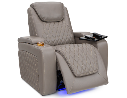 Seatcraft Muse Gray Single Recliner Home Theater Seating