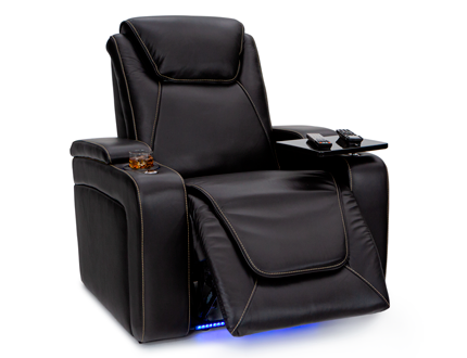 Paladin Leather Heat & Massage Home Theater Seating Single Recliner