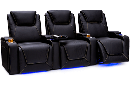 Pantheon Black Big & Tall Home Theater Seats