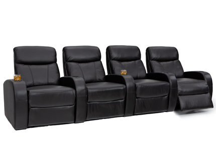 Seatcraft Rialto Black Row of 4 Home Theater Seating