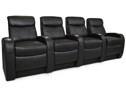 Seatcraft Rialto Black Row of 4 BACKROW Theater Seating®