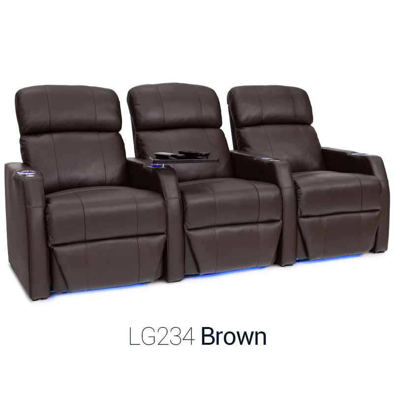 Sienna Leather Gel Brown Row of 3