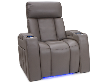 Seatcraft Summit Heat & Massage Gray Home Theater Single Recliner