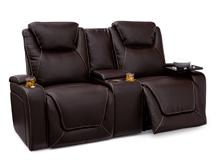 Vienna Brown - Two Loveseat  Combo | Top Grain Leather, Powered Headrest & Lumbar, Power Recline