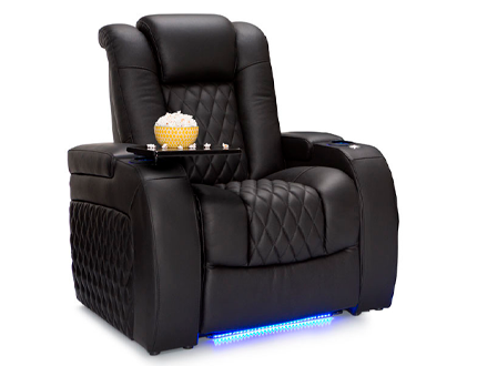 Virtuoso Leather Heat & Massage Home Theater Seating Single Recliner