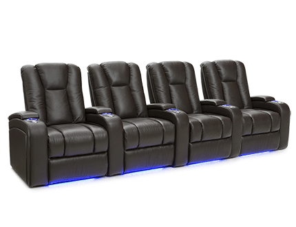 Seatcraft Serenity Brown Row of 4 Home Theater Seating