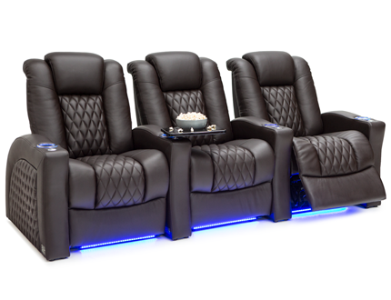 Seatcraft Stanza Top Grain Leather 7000, Powered Headrest & Lumbar, Power Recline, Brown