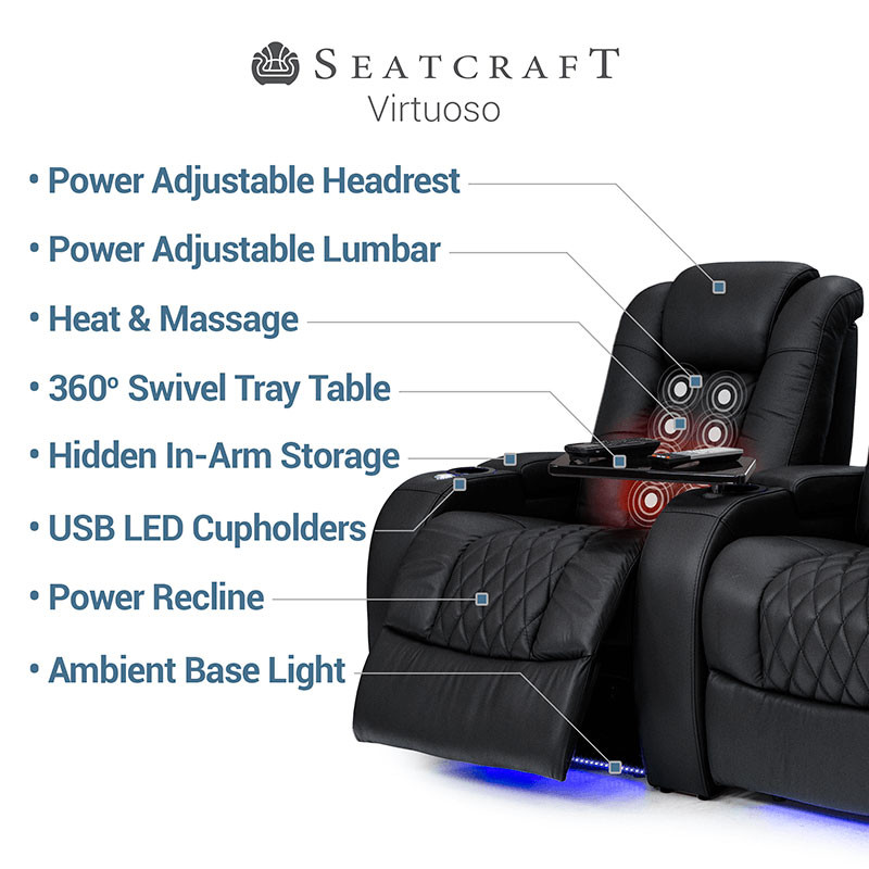 virtuoso theater seat features