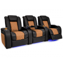 Diamante Leather Two-Tone Home Theater Seating