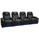 Seatcraft Equinox Black Row of 4 Home Theater Seating