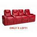 Equinox Leather Red Row of 4 BACKROW Theater Seating®
