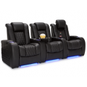 Seatcraft Diamante Black Row of 3 Home Theater Seating